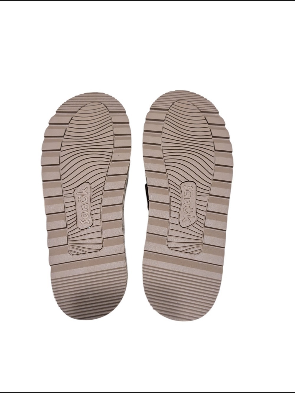 Sanuk Women's Tan Slip On Loafers Buckle Accent - Picture 6 of 9